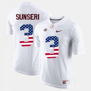 Mens Vinnie Sunseri Alabama Jersey White US Flag Fashion #3 161155-138
