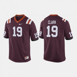 Maroon Chuck Clark Virginia Tech Jersey Men College Football #19 573528-197