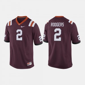 For Men's #2 Tyree Rodgers Virginia Tech Jersey College Football Maroon 554623-158