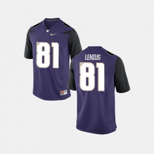 #81 Purple Brayden Lenius Washington Jersey College Football Men 856664-279