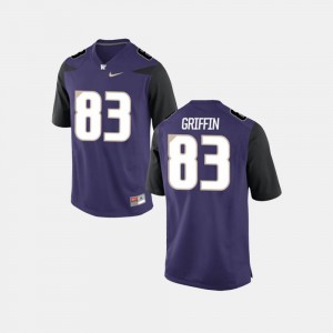 College Football Mens Purple Connor Griffin Washington Jersey #83 988551-633
