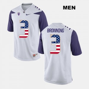 For Men Jake Browning Washington Jersey #3 US Flag Fashion White 264260-539