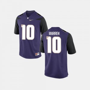 Jusstis Warren Washington Jersey Purple Mens #10 College Football 357878-407