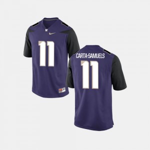 College Football For Men Purple #11 K.J. Carta-Samuels Washington Jersey 123892-772