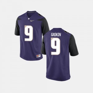 College Football #9 Myles Gaskin Washington Jersey Purple Mens 824174-646