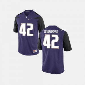 For Men Purple #42 College Football Van Soderberg Washington Jersey 290165-886