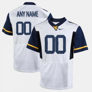 #00 College Limited Football WVU Custom Jerseys For Men White 932568-697