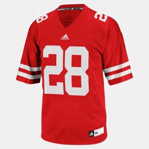For Men College Football #28 Red Montee Ball Wisconsin Jersey 465116-937