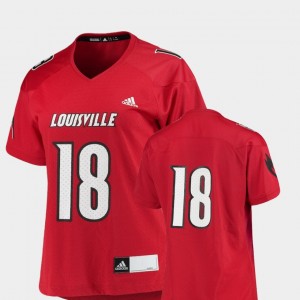 College Football Replica #18 For Women Louisville Jersey Red 811748-445