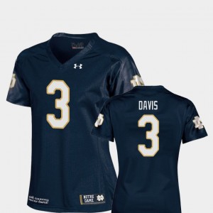 Avery Davis Notre Dame Jersey College Football Navy Replica #3 Womens 141359-302