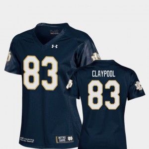 College Football Replica Womens Chase Claypool Notre Dame Jersey Navy #83 215330-259