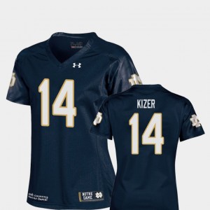 For Women Replica DeShone Kizer Notre Dame Jersey #14 College Football Navy 879464-522