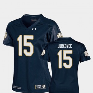 College Football Navy Phil Jurkovec Notre Dame Jersey #15 Replica Womens 324152-759