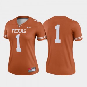 College Football Ladies Texas Orange Legend #1 Texas Jersey 581573-128