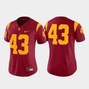 USC Jersey College Football #43 Game For Women's Cardinal 220724-278