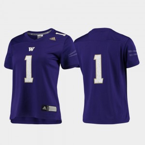 Replica Purple Football #1 Ladies Washington Jersey 334196-308
