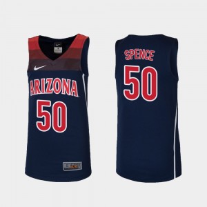 College Basketball For Kids #50 Navy Replica Alec Spence Arizona Jersey 148358-296