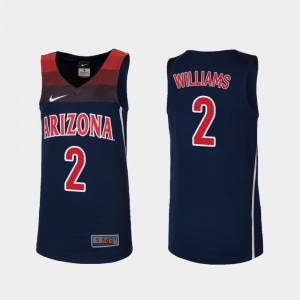 College Basketball Youth Replica #2 Navy Brandon Williams Arizona Jersey 816787-872