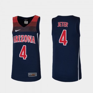 College Basketball For Kids #4 Chase Jeter Arizona Jersey Replica Navy 609726-139