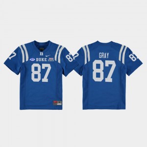 Youth(Kids) #87 College Football Game Royal 2018 Independence Bowl Noah Gray Duke Jersey 302808-319