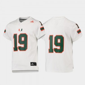 College Football Miami Jersey Replica #19 For Kids White 890749-711