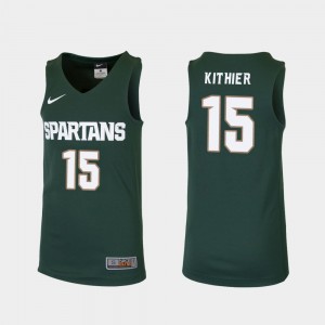 Replica #15 Green Youth(Kids) College Basketball Thomas Kithier MSU Jersey 418484-735