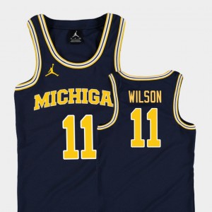 Luke Wilson Michigan Jersey Navy Replica Kids #11 College Basketball Jordan 530336-374