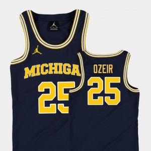 #25 For Kids Replica College Basketball Jordan Naji Ozeir Michigan Jersey Navy 322113-254