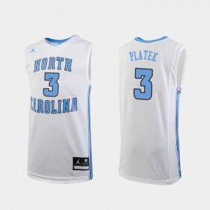 Replica Andrew Platek UNC Jersey Youth(Kids) College Basketball #3 White 329837-771