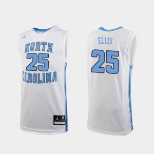 College Basketball #25 Caleb Ellis UNC Jersey Replica Youth White 925838-234