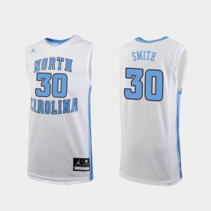 #30 Youth(Kids) White K.J. Smith UNC Jersey College Basketball Replica 436587-173