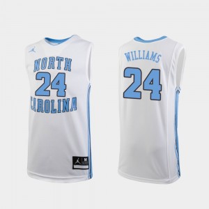 White Replica College Basketball Kenny Williams UNC Jersey #24 Youth 584540-914
