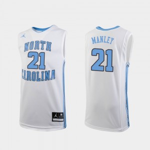 White Youth Replica #21 College Basketball Sterling Manley UNC Jersey 628058-573