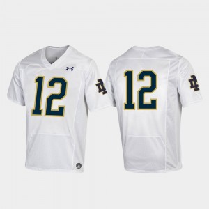 White Football 2019 For Kids #12 Replica Notre Dame Jersey 811129-618