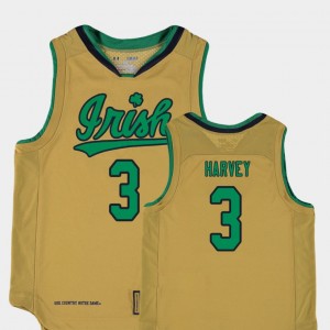 D.J. Harvey Notre Dame Jersey Replica College Basketball Special Games Gold For Kids #3 629125-545