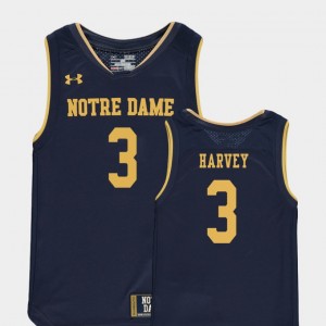 D.J. Harvey Notre Dame Jersey For Kids #3 College Basketball Special Games Navy Replica 219909-119