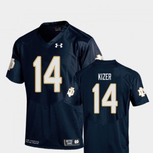 DeShone Kizer Notre Dame Jersey College Football Navy #14 Youth(Kids) Replica 936900-733
