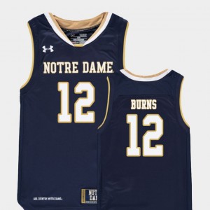 Replica Kids Elijah Burns Notre Dame Jersey College Basketball Navy #12 477694-873