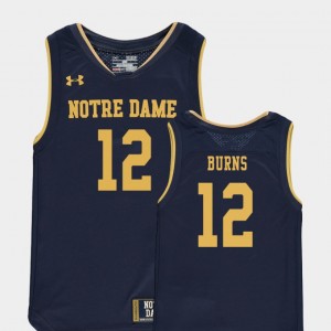 Replica #12 Youth Elijah Burns Notre Dame Jersey Navy College Basketball Special Games 584528-302