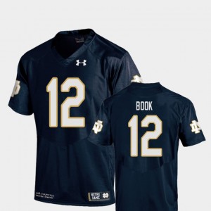 Ian Book Notre Dame Jersey College Football Navy #12 Replica Youth(Kids) 388995-780
