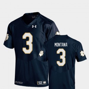 #3 College Football Youth(Kids) Navy Replica Joe Montana Notre Dame Jersey 838158-255