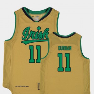College Basketball Special Games Juwan Durham Notre Dame Jersey Youth #11 Gold Replica 445557-312
