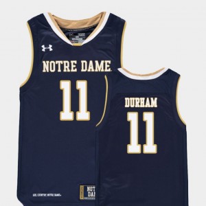 Juwan Durham Notre Dame Jersey College Basketball Replica For Kids #11 Navy 230728-390