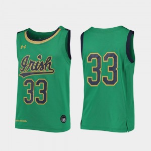 College Basketball #33 Youth Notre Dame Jersey Replica Kelly Green 556881-302