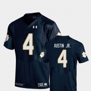 College Football Navy Kevin Austin Jr. Notre Dame Jersey Youth Replica #4 246508-147