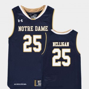 College Basketball Navy Liam Nelligan Notre Dame Jersey Replica #25 Youth(Kids) 112844-247