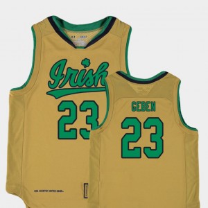 Martinas Geben Notre Dame Jersey #23 Gold Replica College Basketball Special Games For Kids 864048-464
