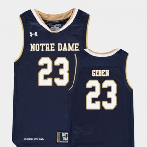 #23 Navy College Basketball Youth Martinas Geben Notre Dame Jersey Replica 259802-152