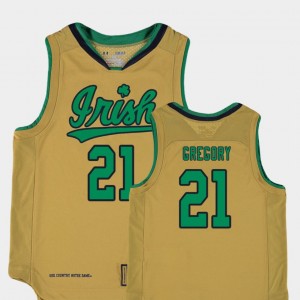 Youth(Kids) Matt Gregory Notre Dame Jersey #21 Replica College Basketball Special Games Gold 930768-666