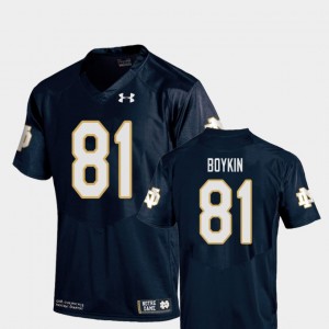 #81 Youth Replica College Football Miles Boykin Notre Dame Jersey Navy 530412-584